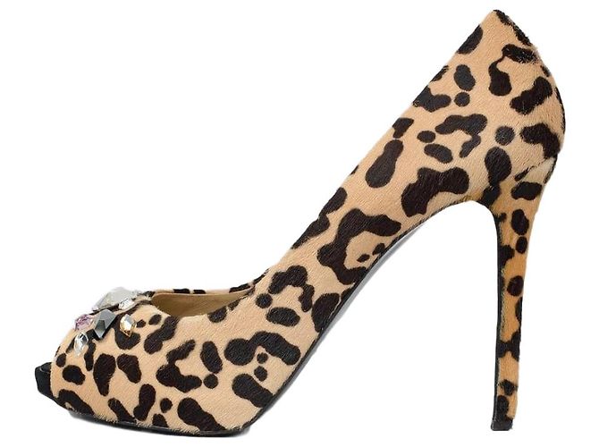 Le Silla leopard print leather heels 40