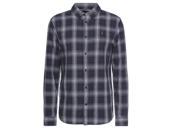 Bedruckte Hemd von All Saints Grau Dunkelblau