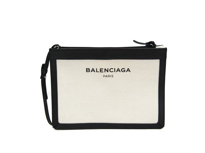 Bolso de Hombro Pochette Navy Balenciaga Negro Blanco roto