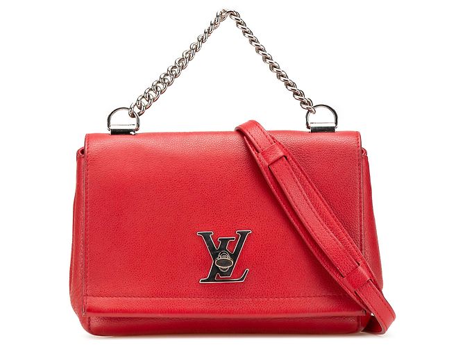 Twist Louis Vuitton Bolsa Lockme II BB em couro vermelho