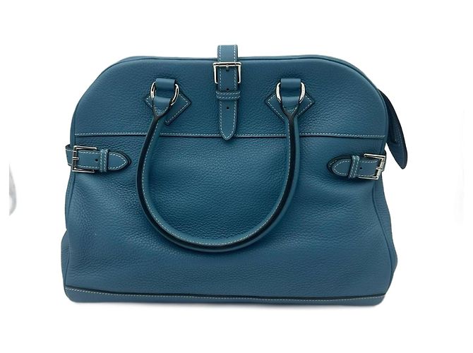 Atlas Bolsa de mão Hermès em couro azul