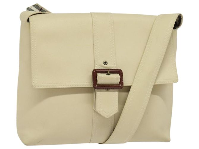 Burberry Bolsa de Ombro em Lona Bege Auth BA3662
