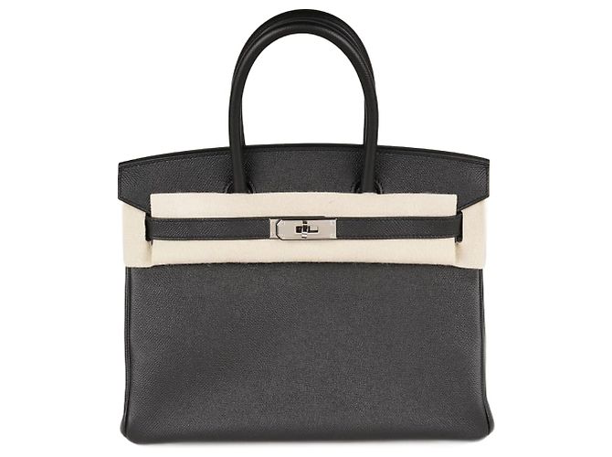 Bolsa de mão Hermès Birkin 30 em couro preto com conjunto completo