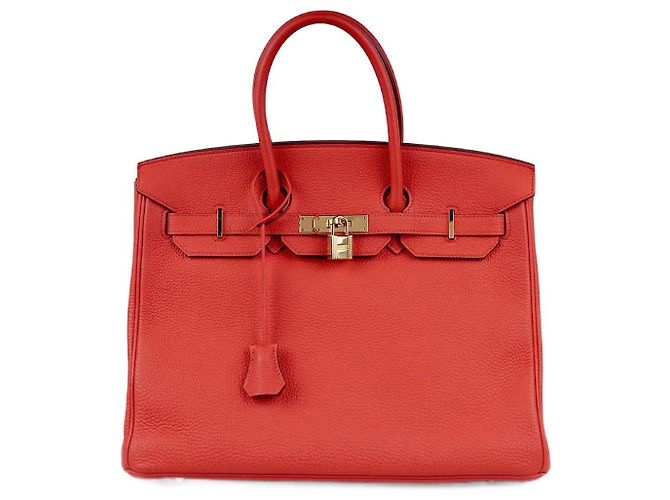 Sac à main Hermès Birkin 35 en cuir corail