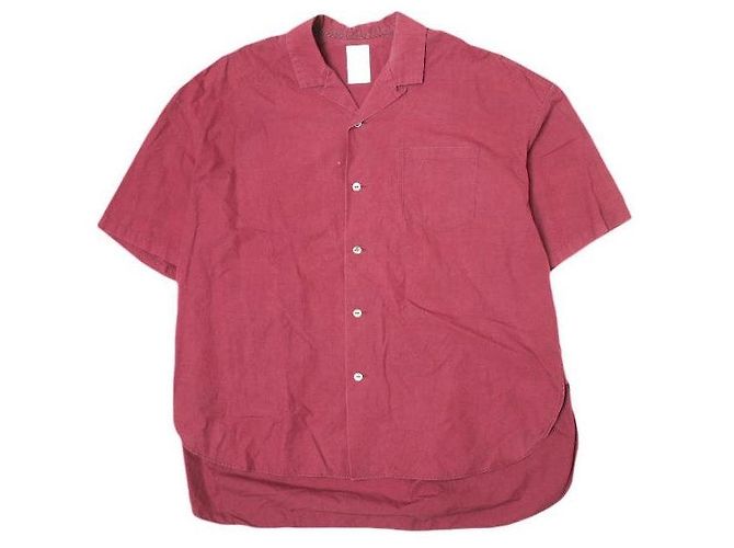 Autre Marque Camisa de algodão com gola aberta Marrom Bordeaux