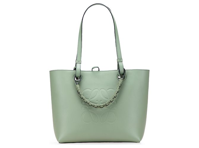 LOEWE Borsa Anagram in pelle di vitello liscia verde piccola