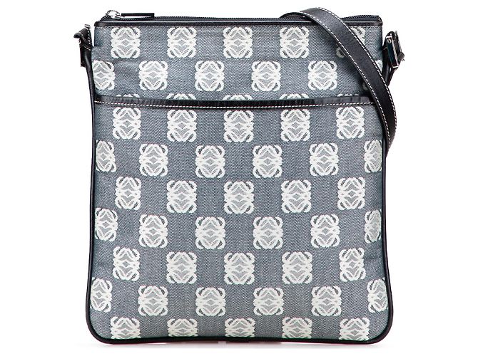 LOEWE Bolsa transversal em canvas cinza com anagrama Marrom