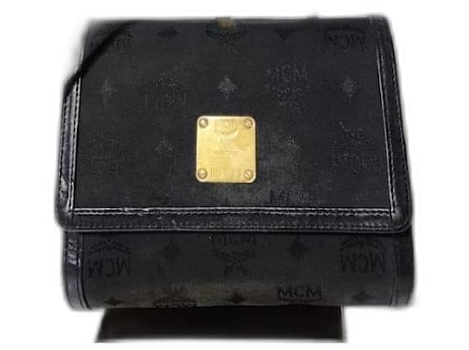 MCM Vintage Nylon/Leather Crossbody Bag Black 
