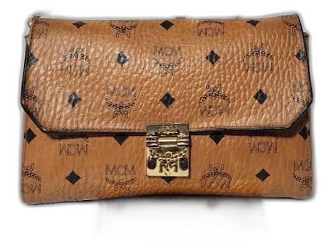 Borsa a tracolla MCM Visetos Millie Marrone