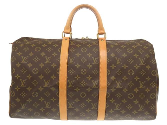 Louis Vuitton Keepall 50 Monogram Boston Bag Brown Patent leather  ref.2365955