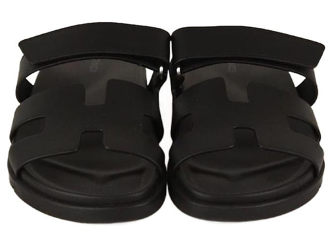 Hermès Hermes Black Chypre Flat Sandals