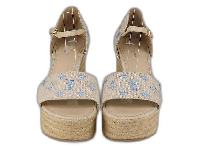 Sandali con zeppa espadrille Monogram Starboard beige chiaro Louis Vuitton