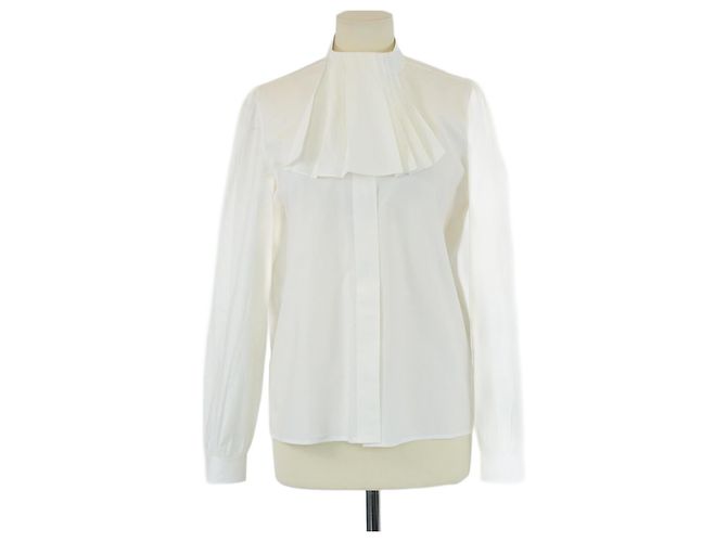 Camisa blanca de manga larga con botones de popelina Gucci