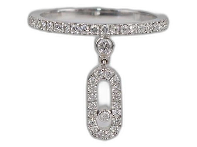 Bague Messika Move Uno Pampille Diamants en Or Blanc 18k Taille 50