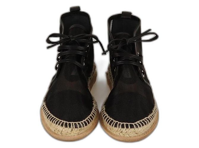 Espadrillas in rete nera Balenciaga con lacci Nero