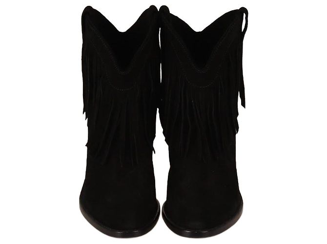 Botines Negros con Flecos de Saint Laurent