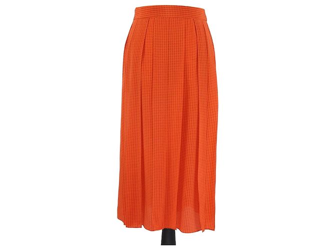 Falda Midi Plisada Naranja Charlie Joseph