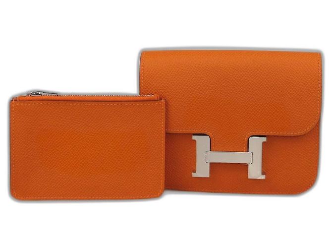 Hermès Hermes Orange Epsom Constance Slim Wallet