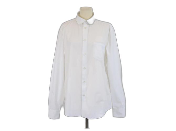 Polo bianco a maniche lunghe con bottoni frontali Louis Vuitton
