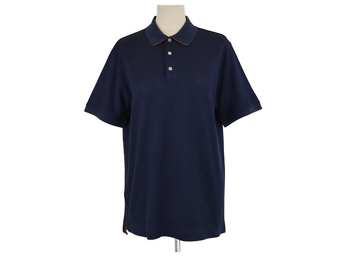 Polo a maniche corte blu navy/arancione Hermès