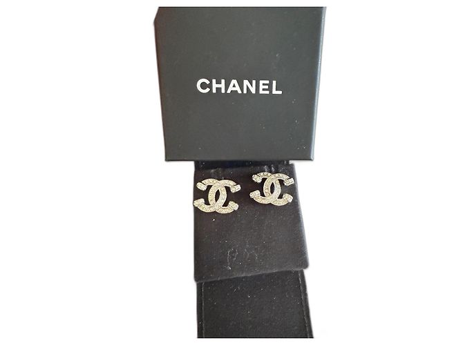 Cambon Orecchini Chanel in acciaio argento Silver hardware