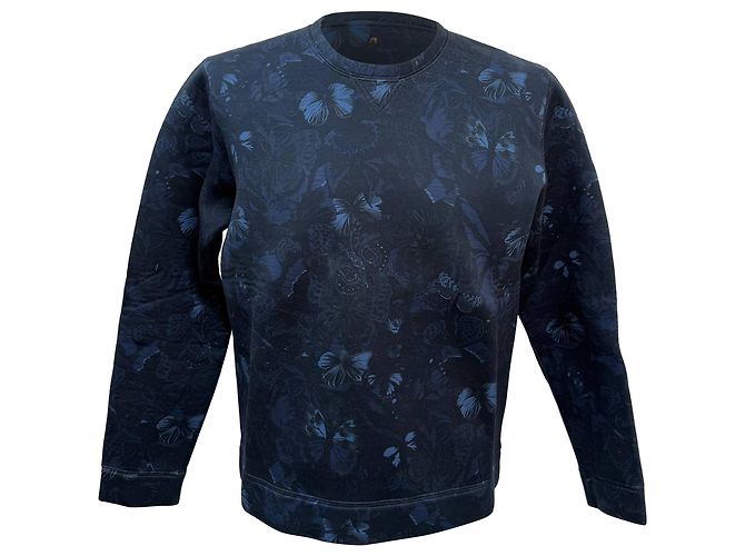Valentino Garavani Valentino Neopren-Schmetterlingspullover aus navyblauer Baumwolle Marineblau