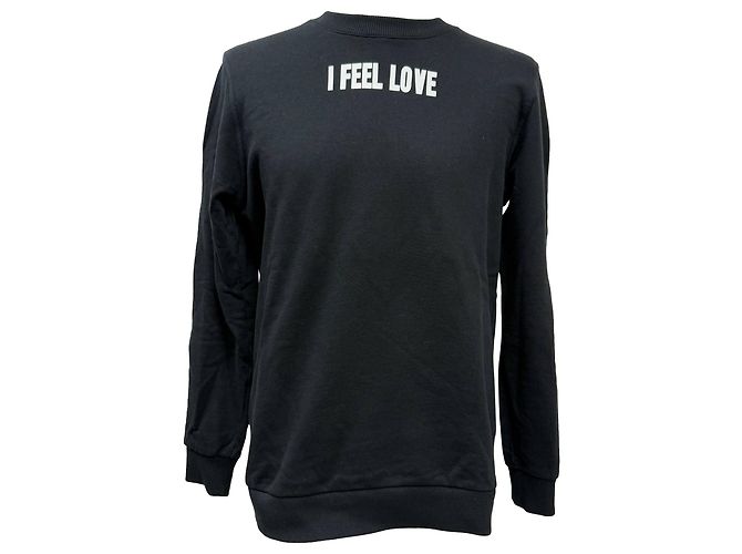 Givenchy 'I Feel Love' Fleece Sweatshirt aus schwarzer Baumwolle