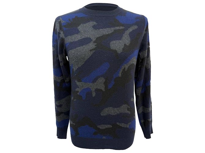 Valentino Garavani Camouflage-Pullover aus mehrfarbiger Wolle Mehrfarben