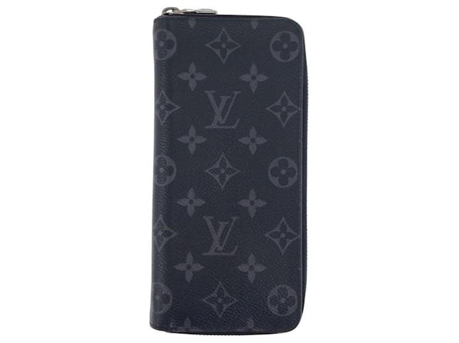 Louis Vuitton Monogram Eclipse Zippy Wallet Black Leather Plastic  ref.2368140