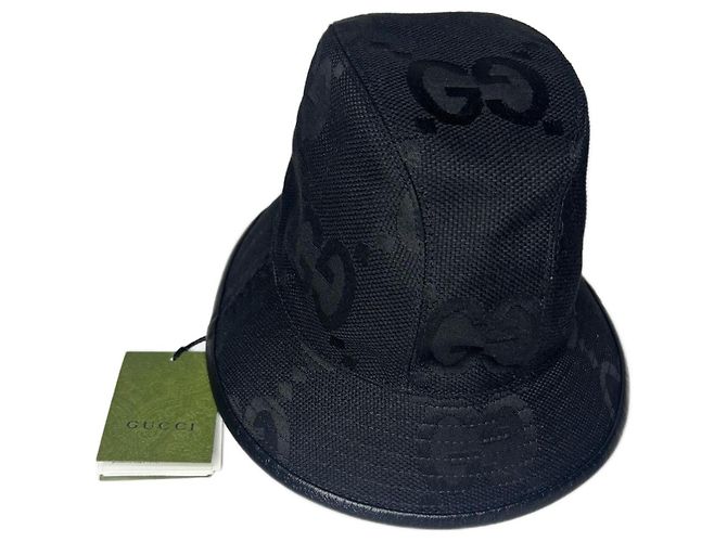 Cappello Bob Gucci Jumbo Nero in Cotone