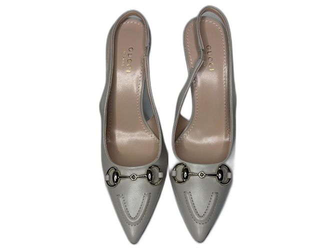 Gucci Horsebit leather pumps grey