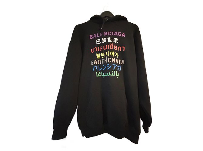 Suéter Multilíngue Balenciaga Preto