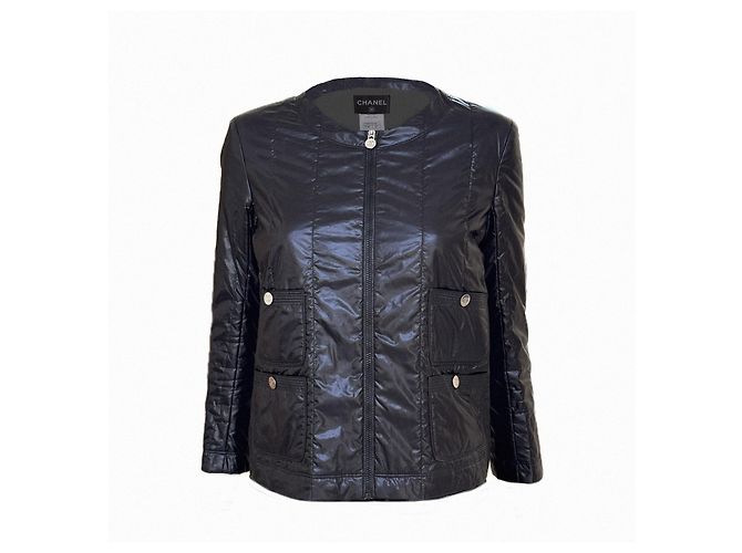 Chanel Iconic Black Lightweight Puffer Jacket 34 FR
