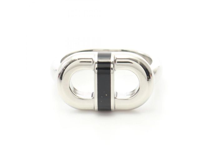 Hermès Hermes Maillon Chaine d'Ancre Noir Ring Black Silvery