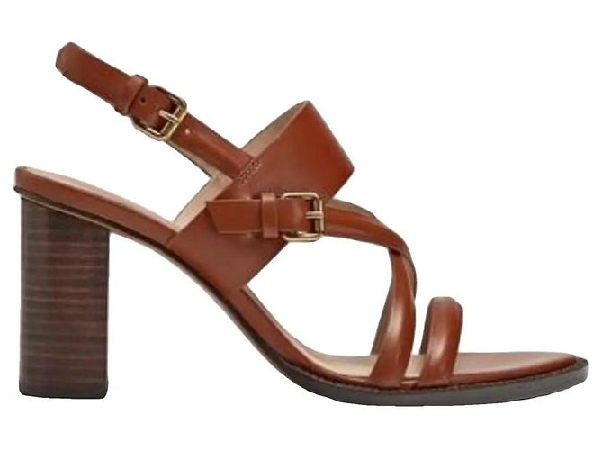 Sandali Massimo Dutti in pelle Marrone Caramello