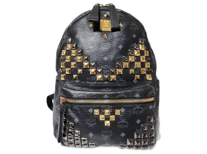 MCM Visetos Mochila Grande Stark M Studded Negra Negro