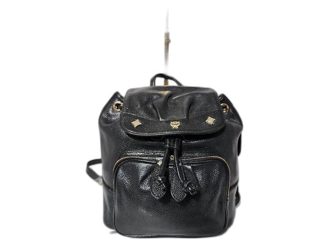 MCM Vintage Leather Backpack Black