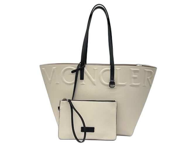Borsa a mano Moncler bianca in lyocell Bianco
