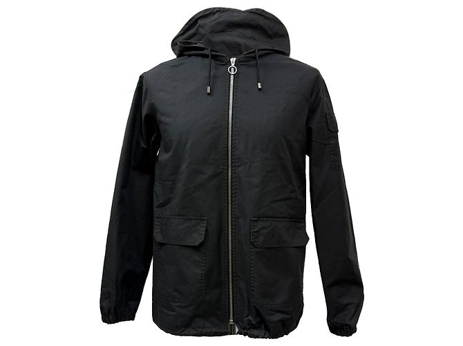 Apc Giacca con cappuccio zip A.P.C. con tasche in cotone nero