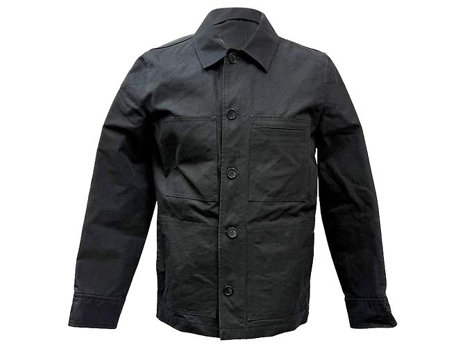 Apc A.P.C. Andre technische Arbeitsjacke aus schwarzer Baumwolle