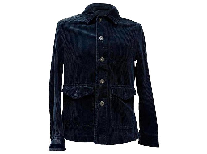 Autre Marque  Mr. P. Single-Breasted Buttoned Jacket in Black Corduroy