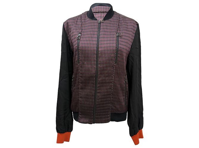 Lanvin Patterned Zipped Bomber Jacket in Multicolor Polyester  Multiple colors