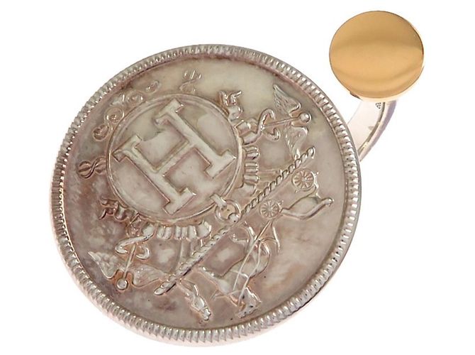 Ring Anello da Donna Exlibris Hermès Argento D'oro 