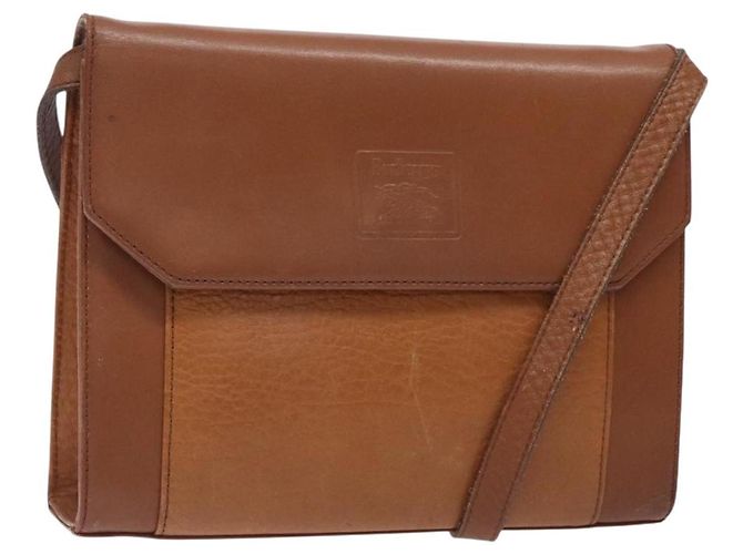 Autre Marque Borsa a Spalla Burberrys in Pelle Marrone Oro Auth bs28020 D'oro