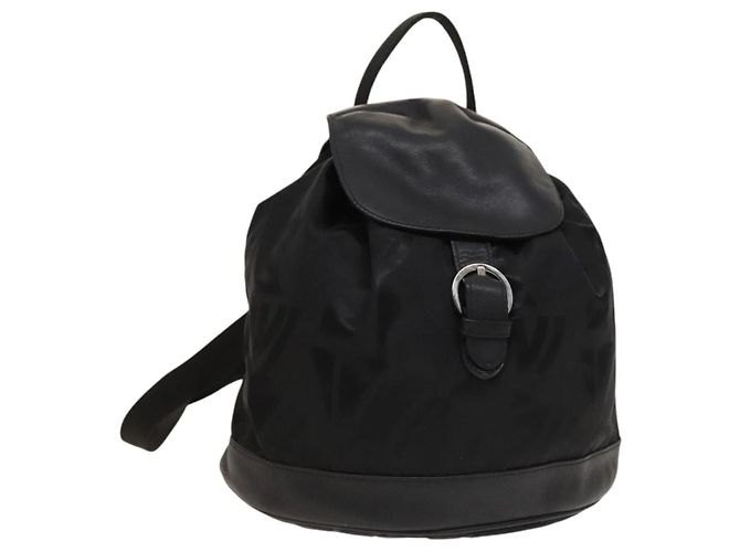 Salvatore Ferragamo Backpack Nylon Black Silver Auth 130220