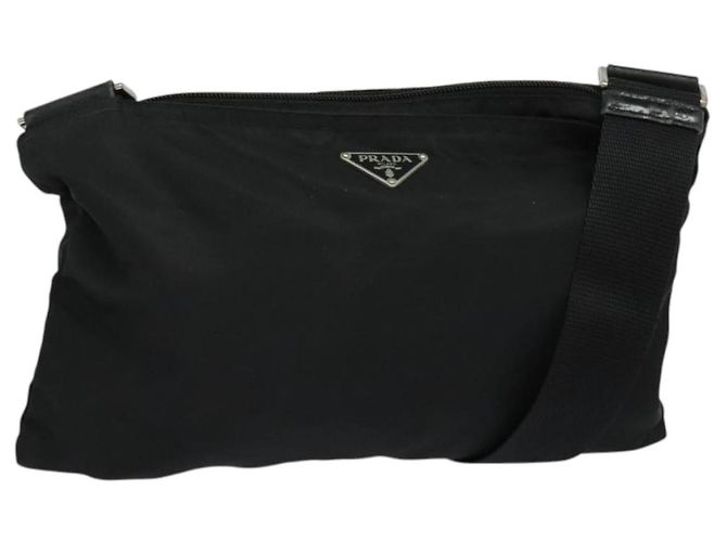 PRADA Shoulder Bag Nylon Black Auth gh414
