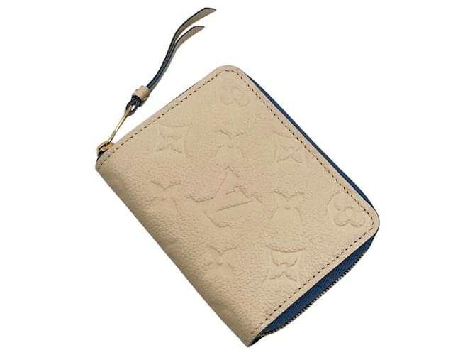 Louis Vuitton Zippy Coin Purse Blue Cream Leather  ref.2371030
