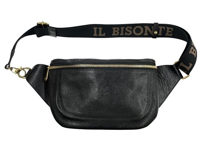 Ceinture en cuir noir Il Bisonte