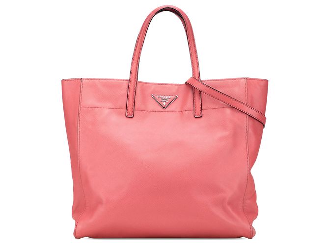 Borsa tote morbida Saffiano rosa Prada
