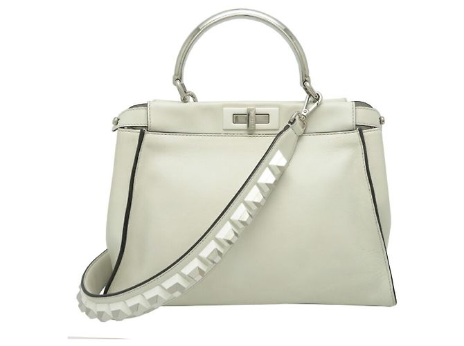 Fendi Peekaboo Medium Handtasche Weiß